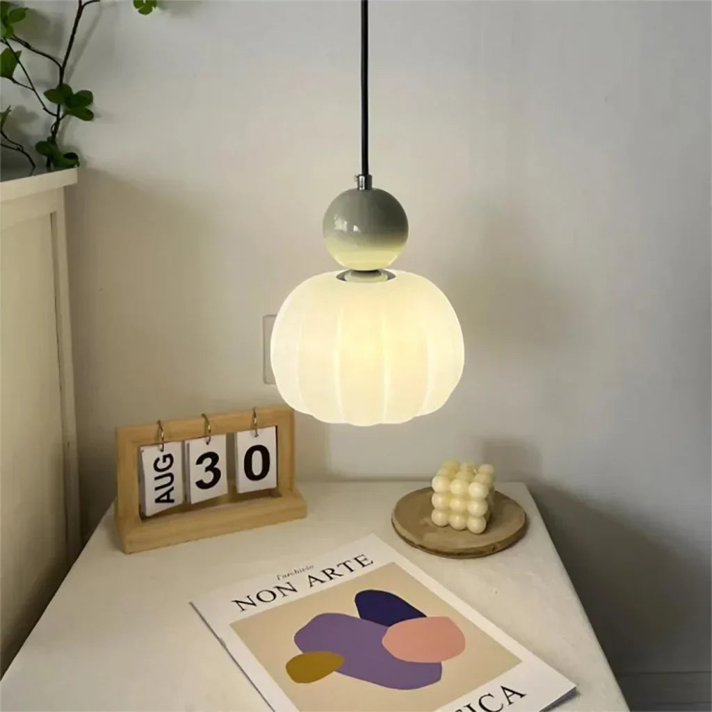 Glass Pumpkin Pendant Light