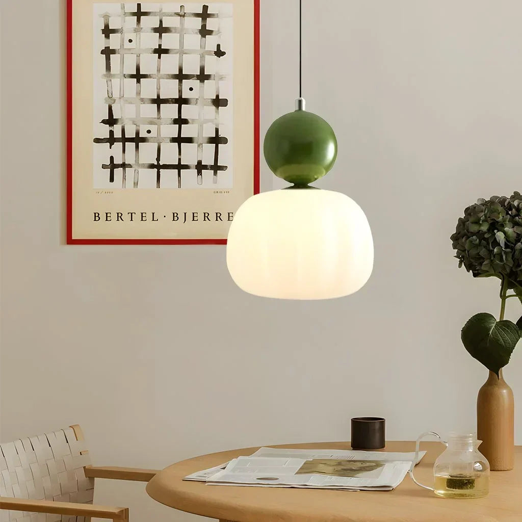 Glass Pumpkin Pendant Light