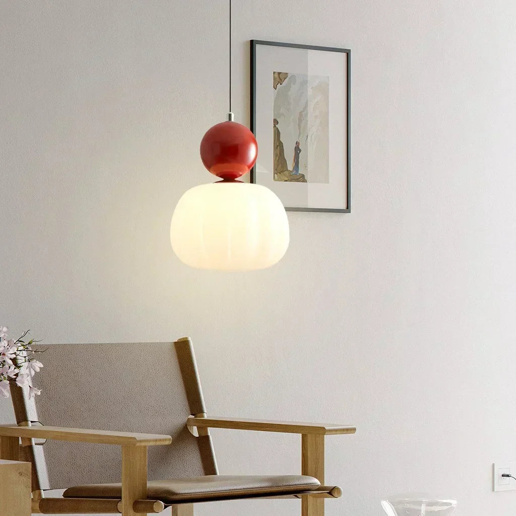 Glass Pumpkin Pendant Light