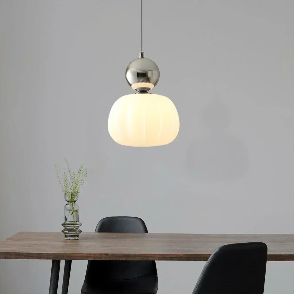 Glass Pumpkin Pendant Light