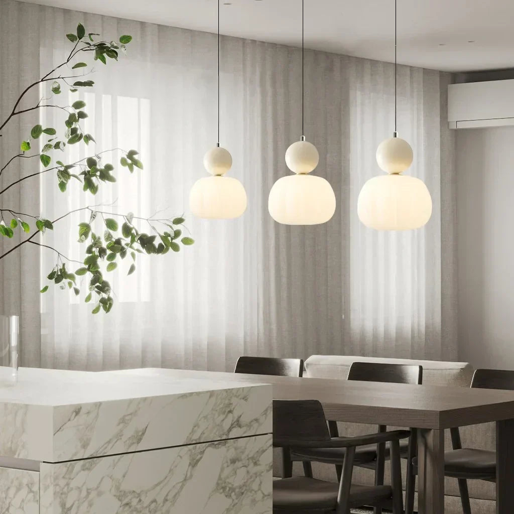 Glass Pumpkin Pendant Light