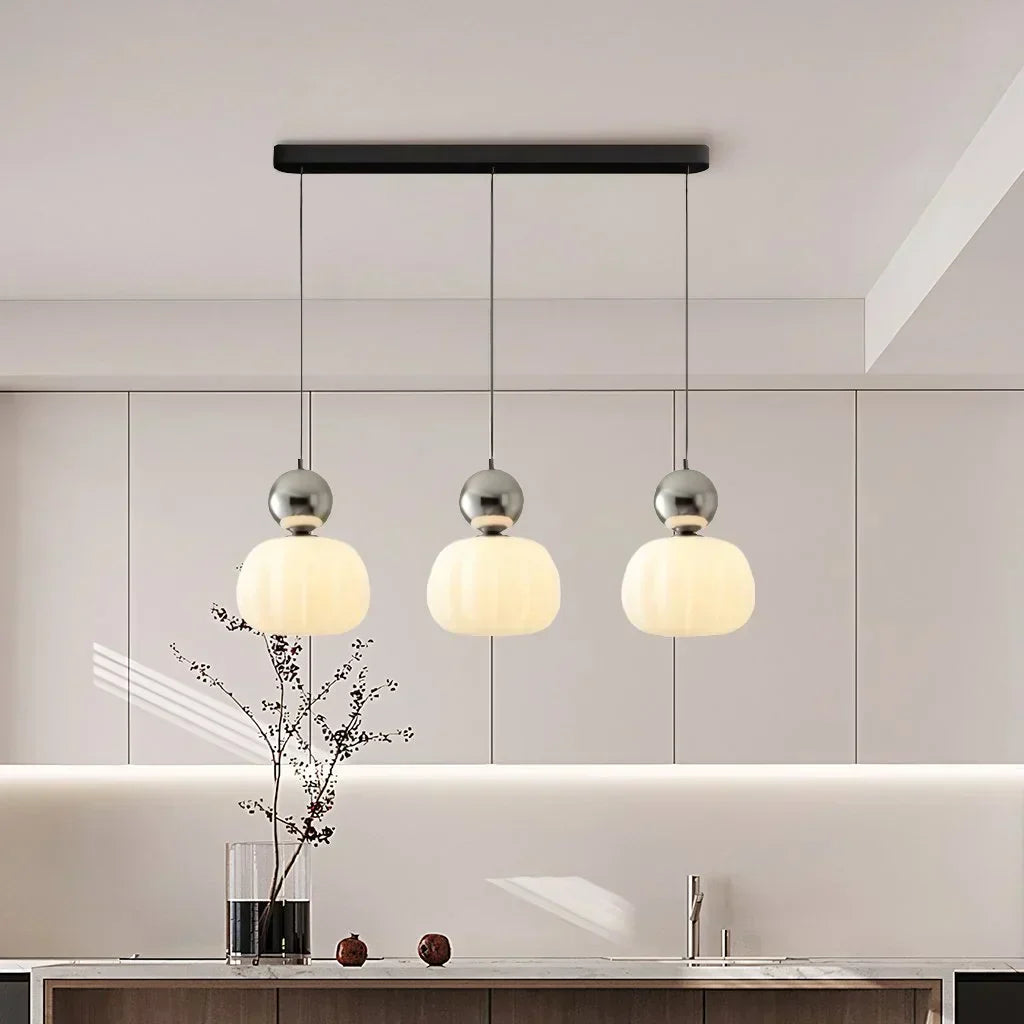Glass Pumpkin Pendant Light