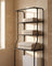 Iron over-toilet storage shelf styled in a bathroom scene