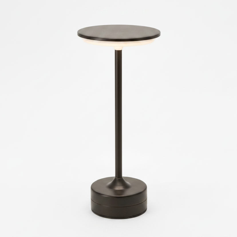 Modern black floor lamp on a white background