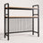 Grid-back desktop bookshelf in black, white studio packshot