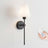 Wall Sconce, Cordless Fabric Shade, 2000mAh USB-C Rechargeable, 10-Level Dimmable, 3 White Tones, 12 RGB Colors, Remote Included, Set of 2, Black