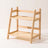 Two-tier bamboo cup shelf, natural tone, white background