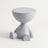 Bowl-top storage end table in light gray on white background