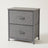 Fabric drawer nightstand, gray colorway, studio white background