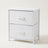 Fabric drawer nightstand, white colorway, studio white background