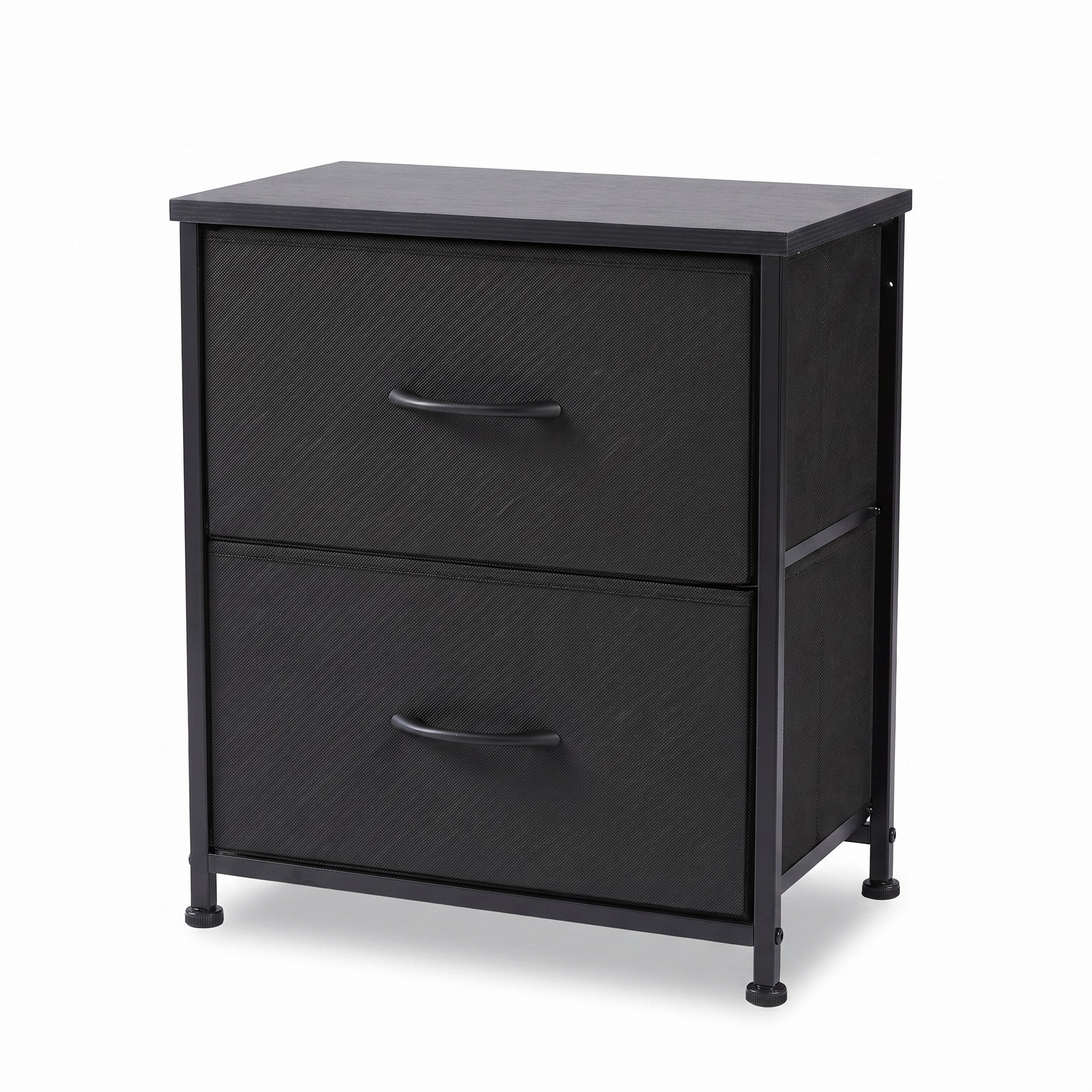 Fabric drawer nightstand on white background
