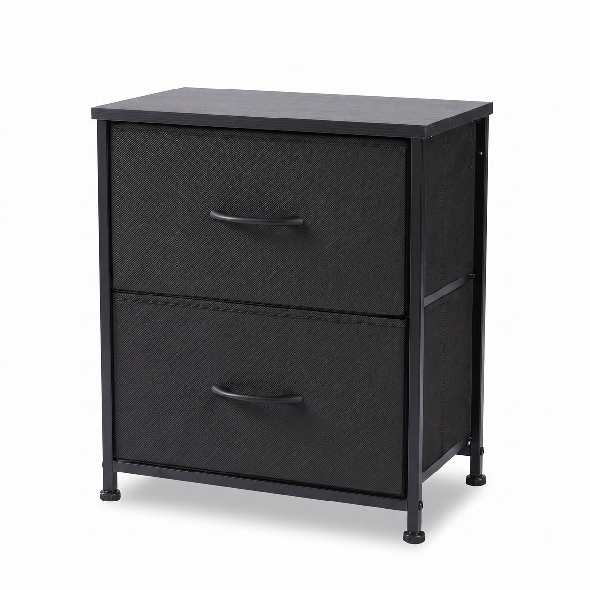 Fabric drawer nightstand on white background