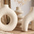 Close-up detail of sculptural ceramic vase trio texture