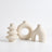 Sculptural ceramic vase in white on white background