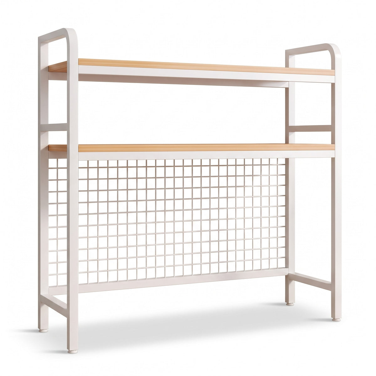 Grid-back desktop bookshelf on white background