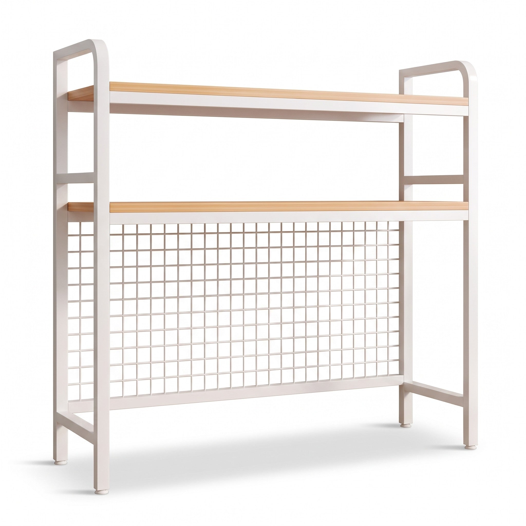 Grid-back desktop bookshelf on white background