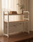 Grid-back desktop bookshelf styled on a desk scene