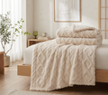 Geometric Faux Fur Throw Blanket