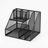 Black mesh desk organizer on a white background