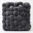 Chunky knit accent pillow in grey, white background