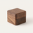 Wood Ring Box, Beige Interior, closed, studio product photo on off-white background
