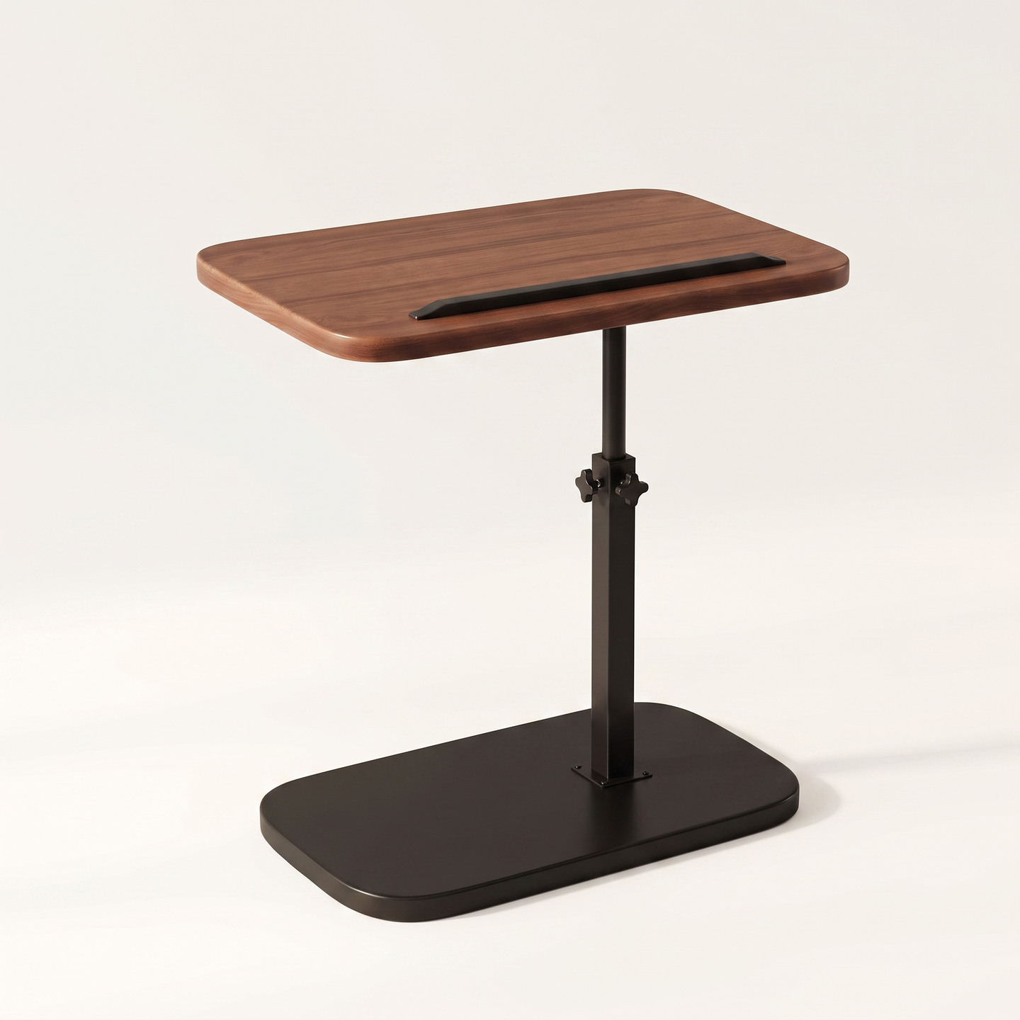 Height-Adjustable C-Shaped Side Table, studio product photo on off-white background