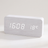 Wood-Grain Digital Alarm Clock, white — studio hero