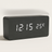 Wood-Grain Digital Alarm Clock, black — studio hero
