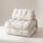 Compact corded fabric chair bed, white, white studio packshot