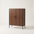 Enclosed 5-tier shoe cabinet in brown finish, white studio packshot