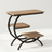 C-shaped 3-tier metal end table, light brown finish, studio packshot