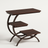 C-shaped 3-tier metal end table, chocolate finish, studio packshot