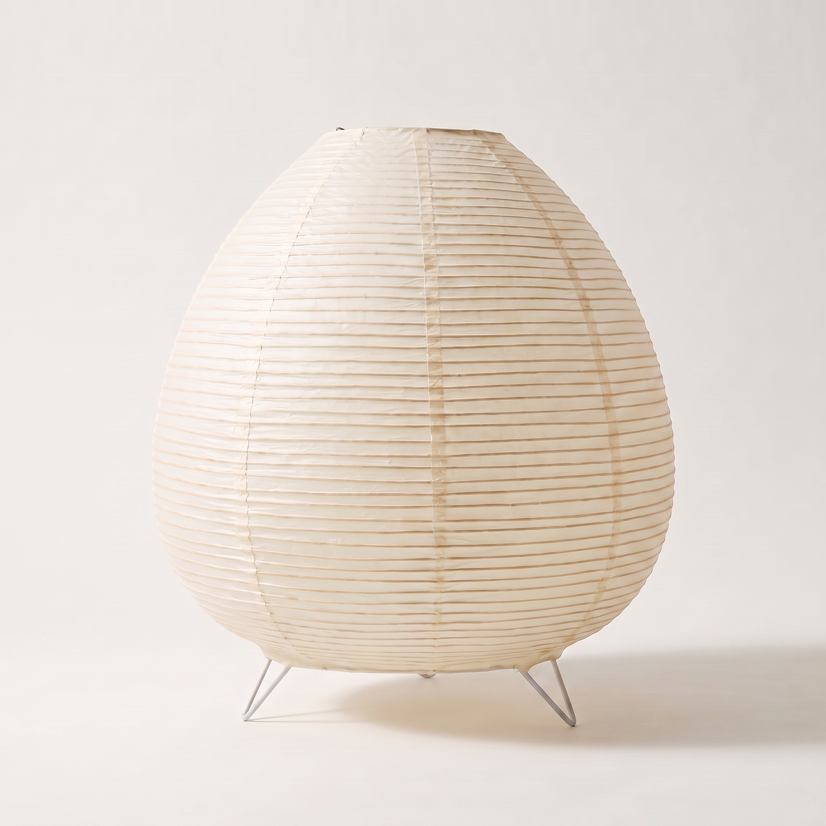 Rice Paper Lantern Table Lamp — detail view, unlit