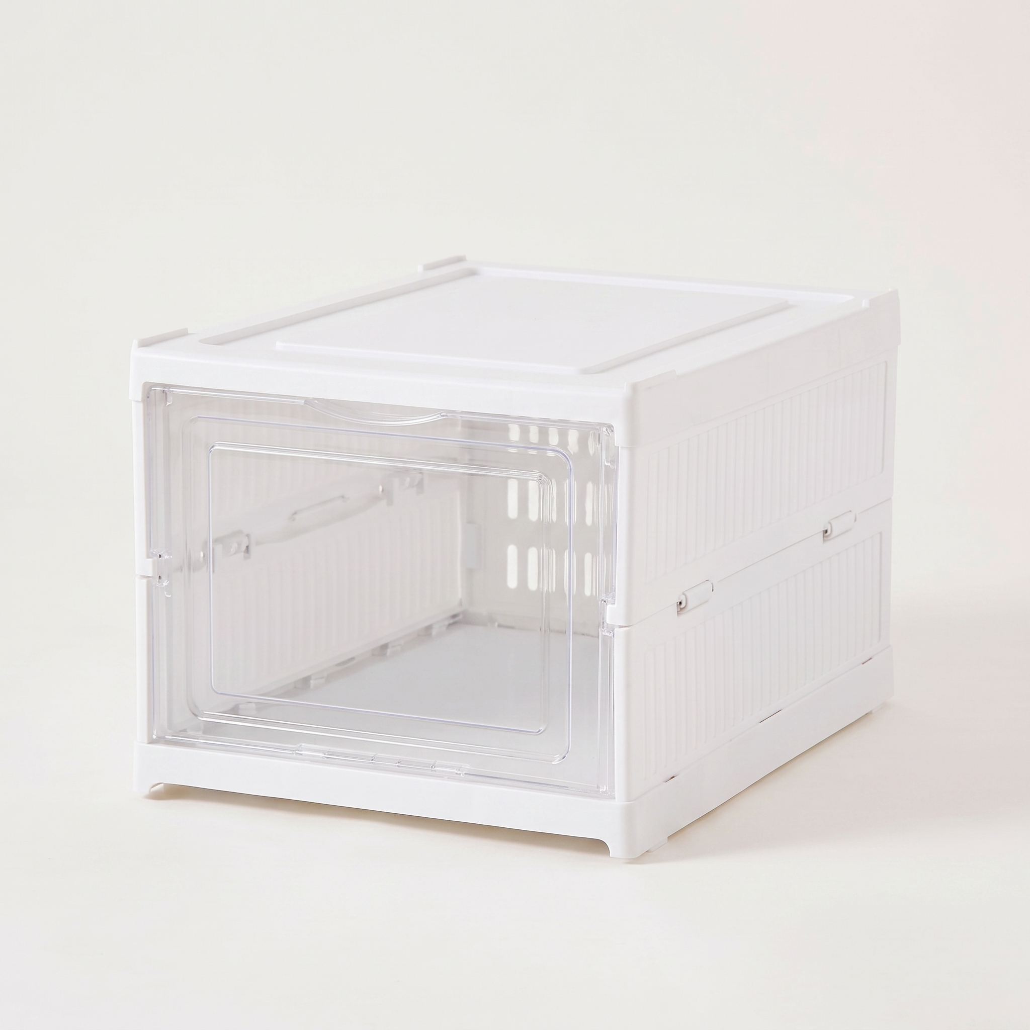 Stackable Plastic Shoe Storage Box — detail view