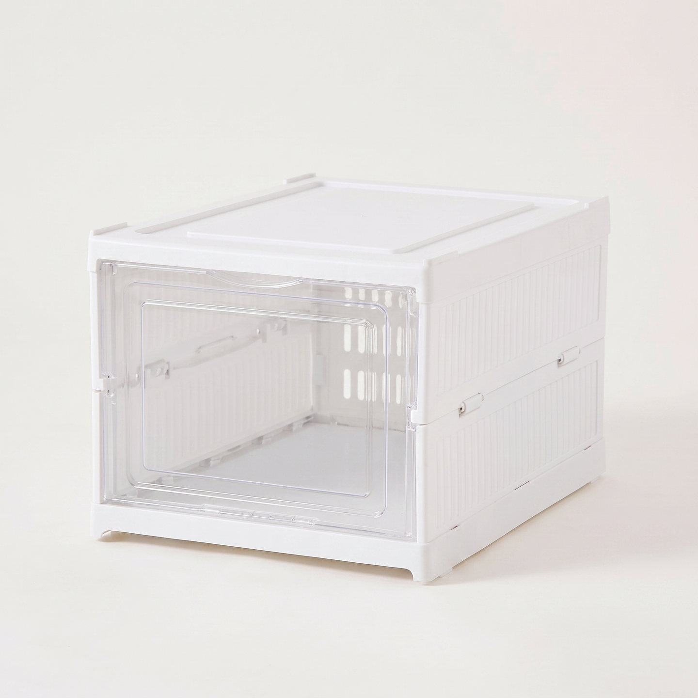 Stackable Plastic Shoe Storage Box — detail view