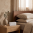 Wood-Grain Digital Alarm Clock, white — room scene