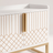 Enclosed 5-tier shoe cabinet in white finish, close-up detail view