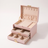 Arched three-layer jewelry box, pink finish, detail view