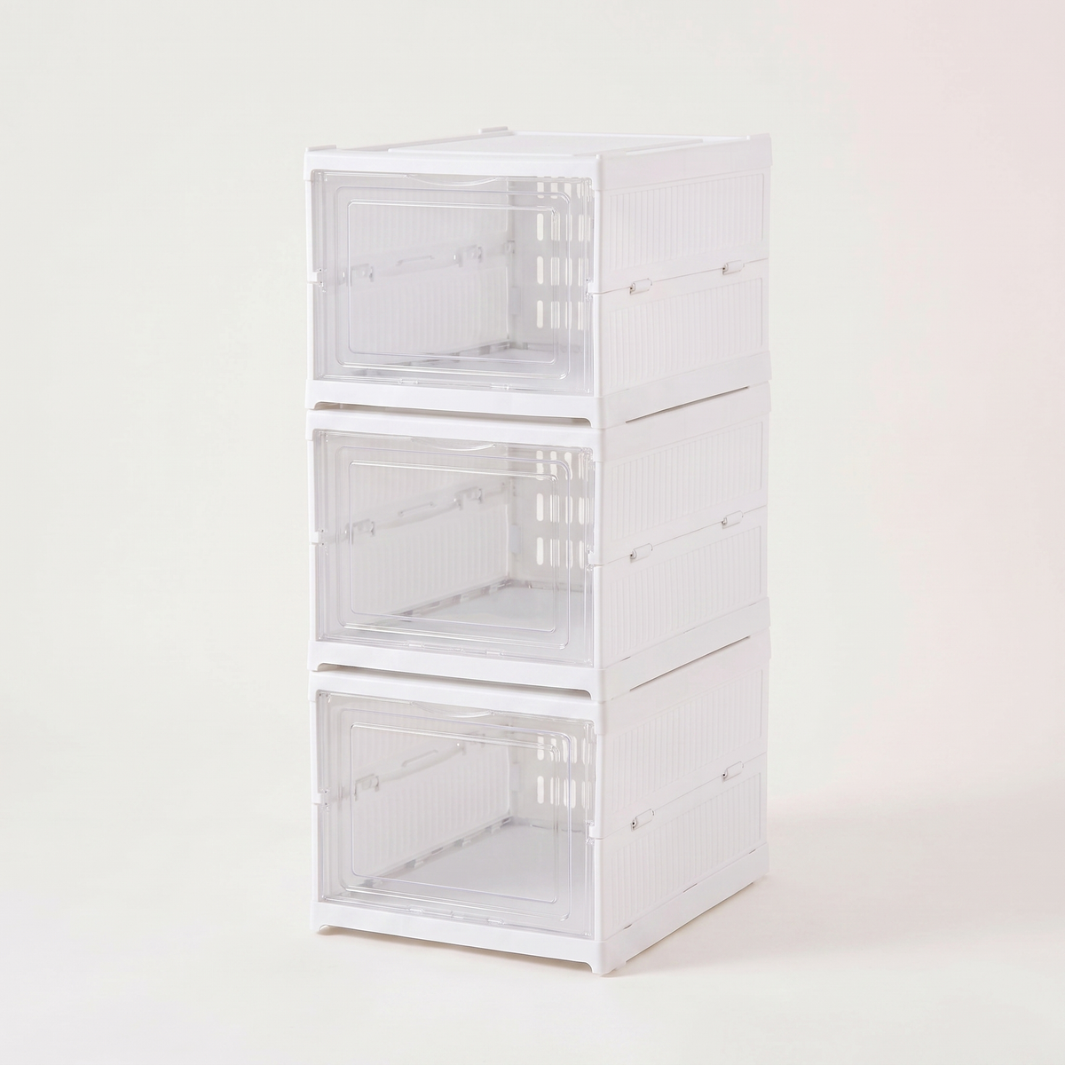 Stackable Plastic Shoe Storage Box, 3 Layers, studio hero