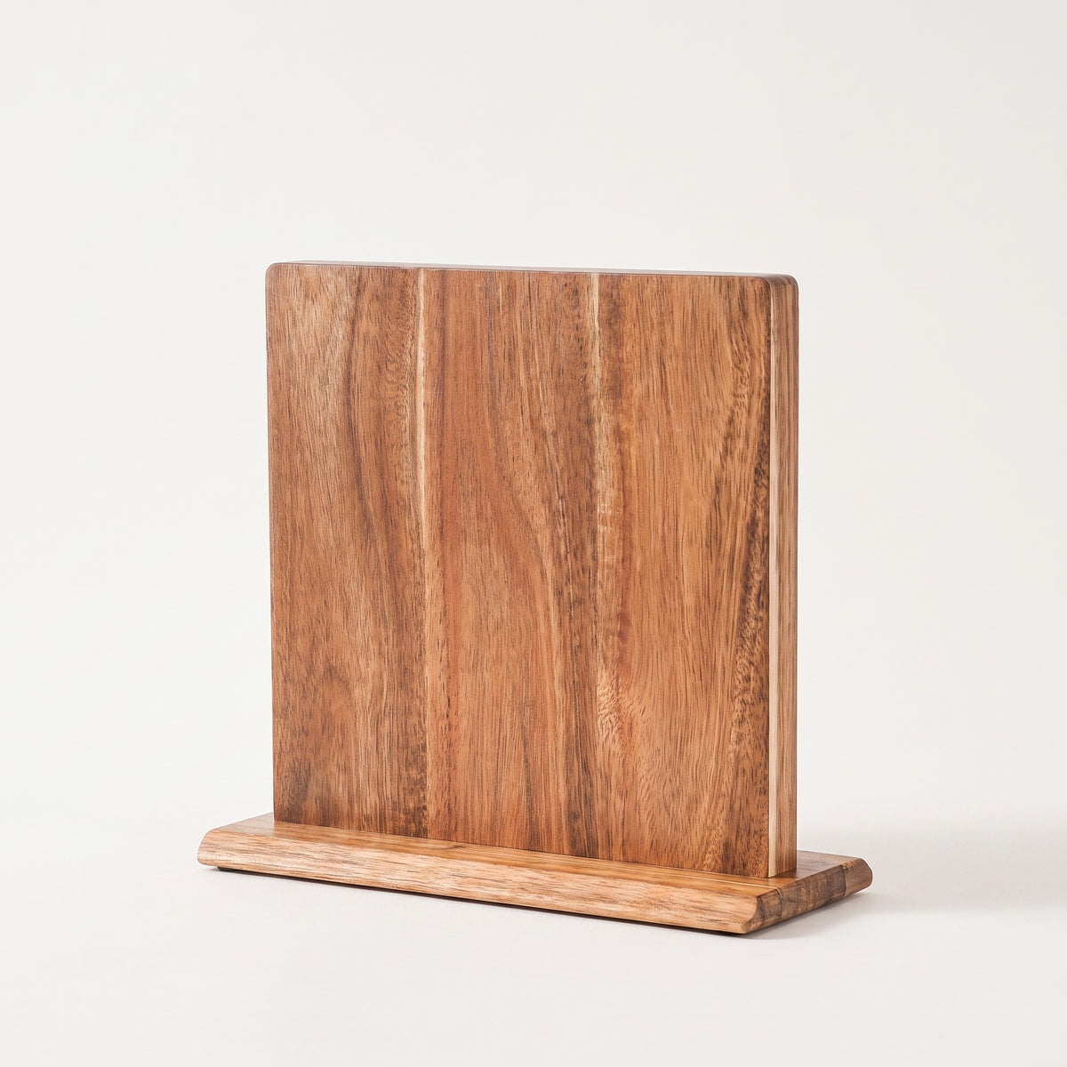 Magnetic wood knife block, white background