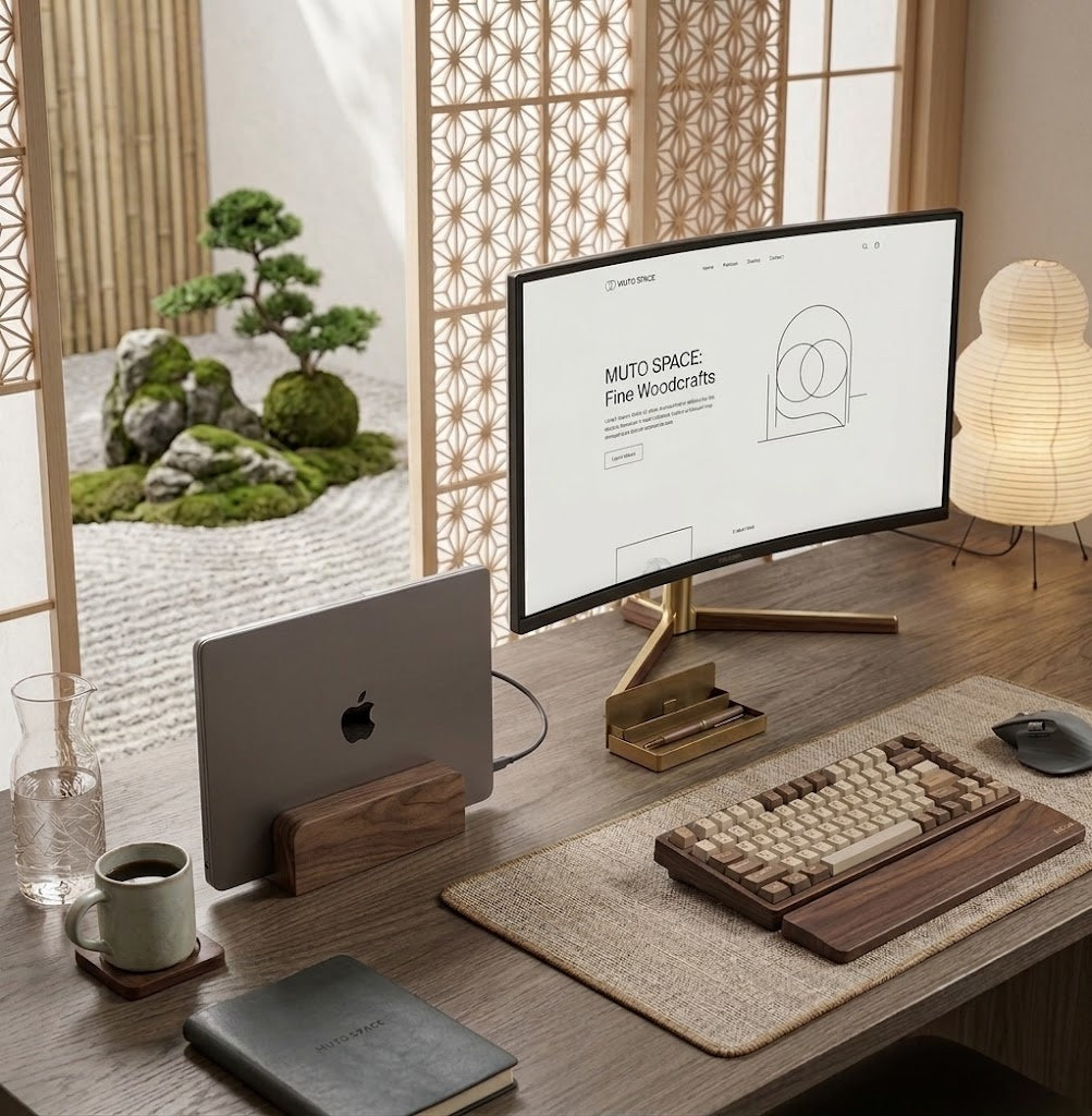 Walnut Vertical Laptop Stand