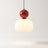 Pendant Light, Glass Pumpkin Shade, 1 or 3 Heads, G9 LED Bulb, Adjustable Cord Up to 59in, Glass and Metal Build, 1 Head, Red