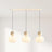 Pendant Light, Glass Pumpkin Shade, 1 or 3 Heads, G9 LED Bulb, Adjustable Cord Up to 59in, Glass and Metal Build, 3 Heads, Beige