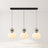 Pendant Light, Glass Pumpkin Shade, 1 or 3 Heads, G9 LED Bulb, Adjustable Cord Up to 59in, Glass and Metal Build, 3 Heads, Chrome