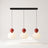 Pendant Light, Glass Pumpkin Shade, 1 or 3 Heads, G9 LED Bulb, Adjustable Cord Up to 59in, Glass and Metal Build, 3 Heads, Red
