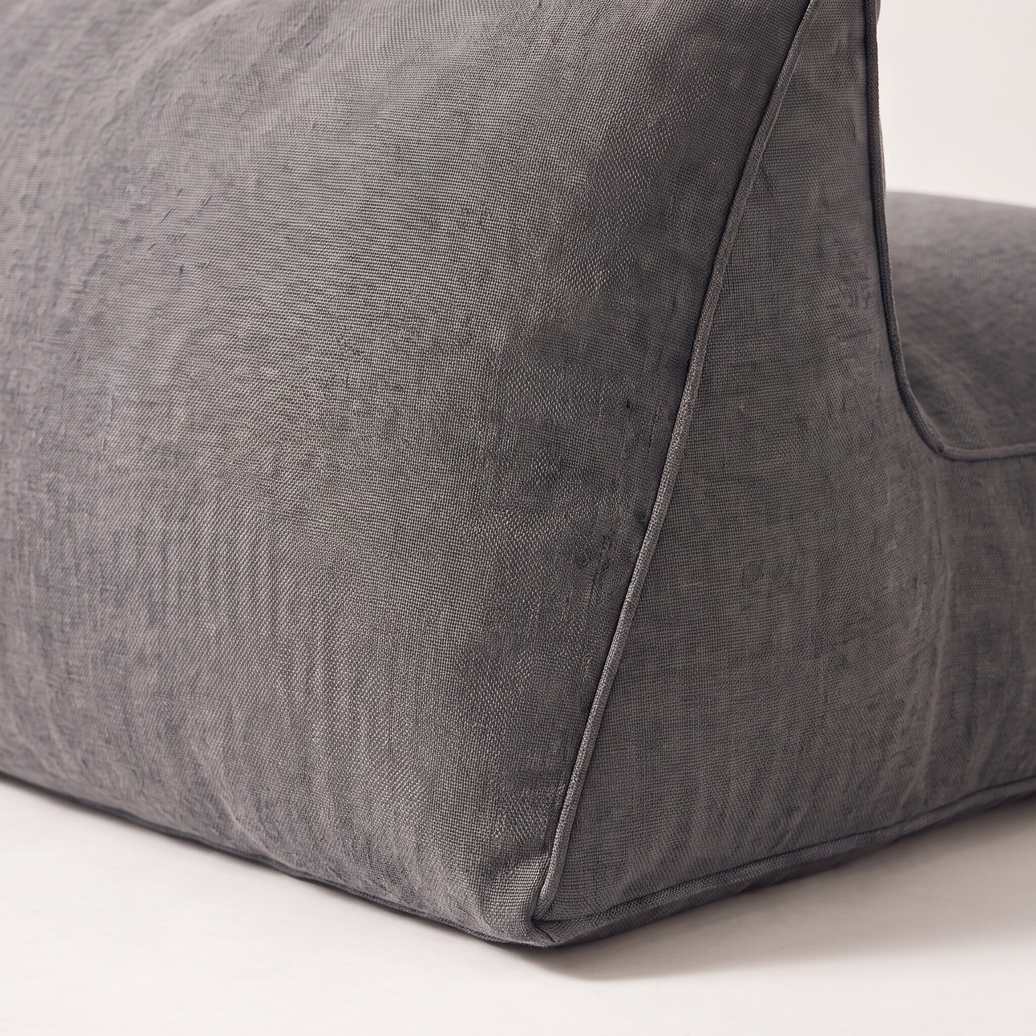 Linen-blend wedge backrest pillow, cover texture detail