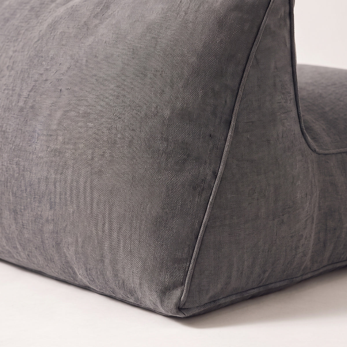 Linen-blend wedge backrest pillow, cover texture detail