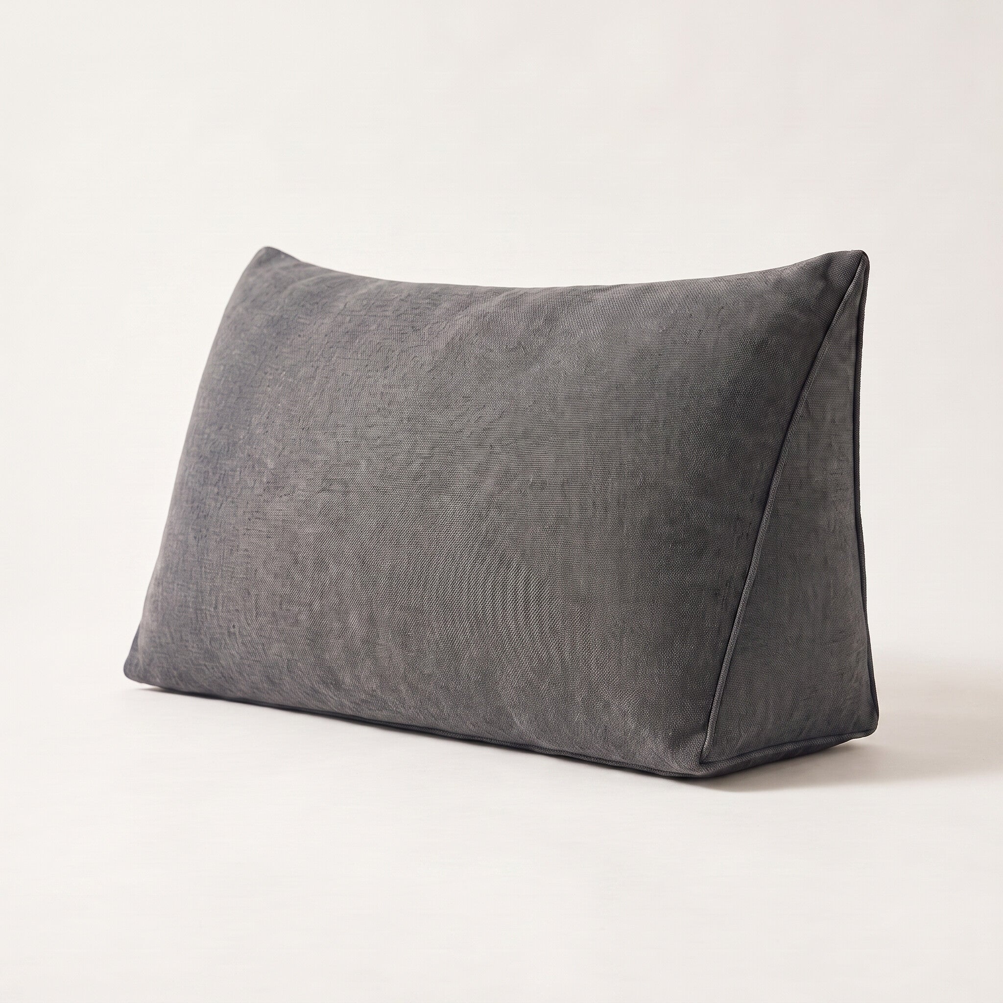 Linen-blend wedge backrest pillow, studio white background