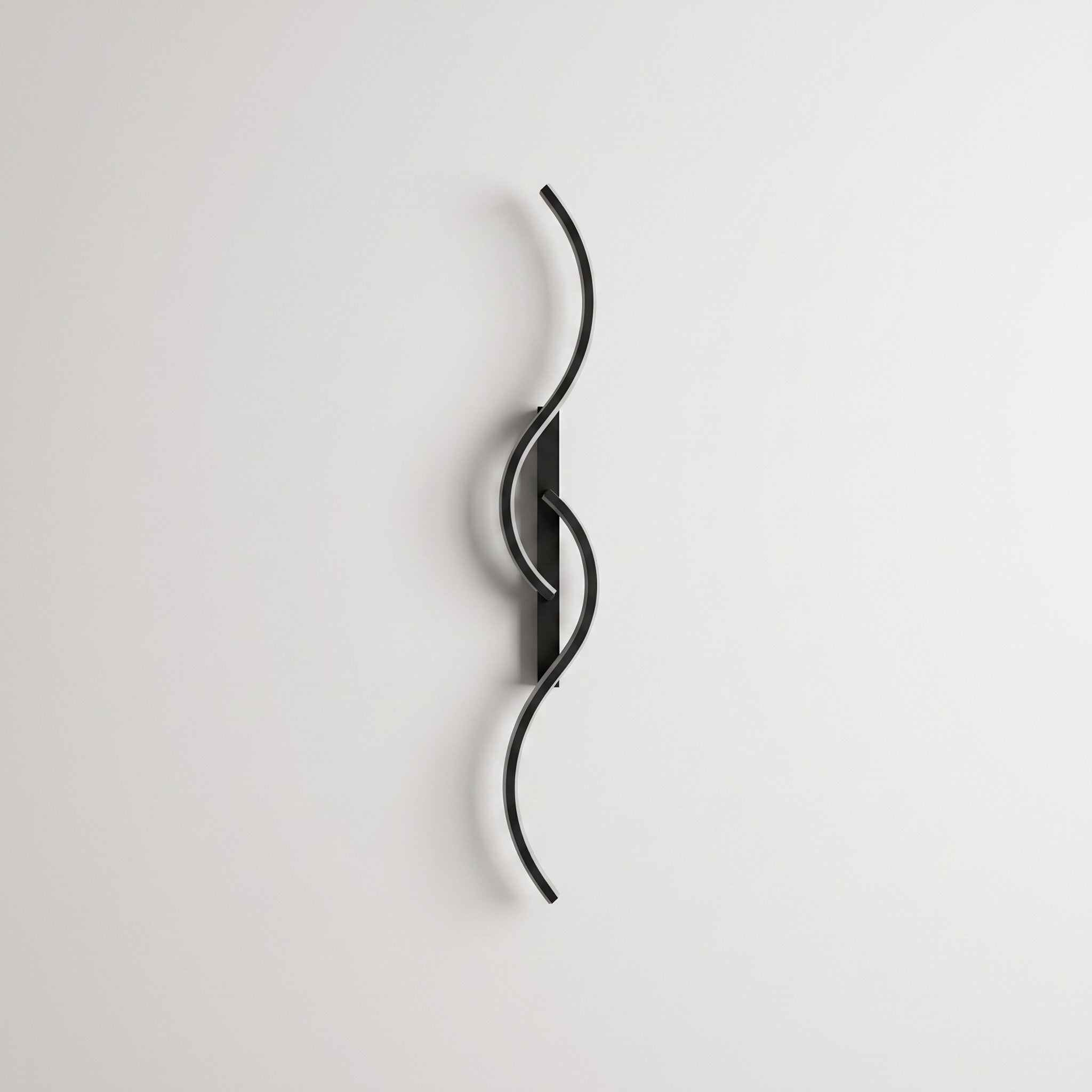 Ribbon curve wall sconce in black, 23.6 in, studio packshot