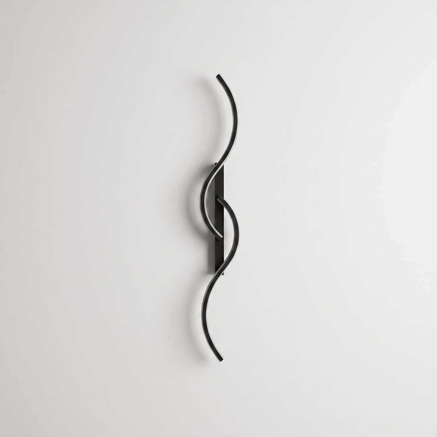 Ribbon curve wall sconce in black, 23.6 in, studio packshot